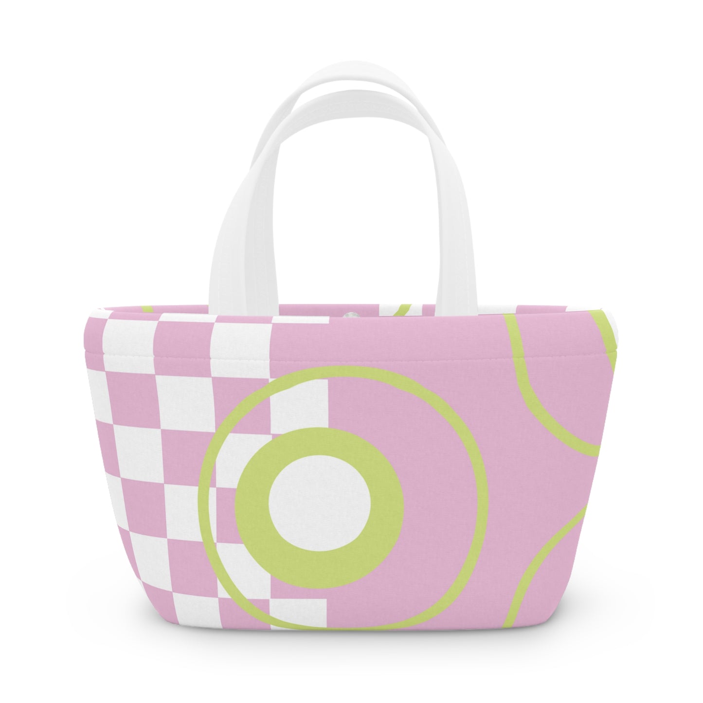 Chic Pink Lunch Bag Geometrical Patterns Unique Statement