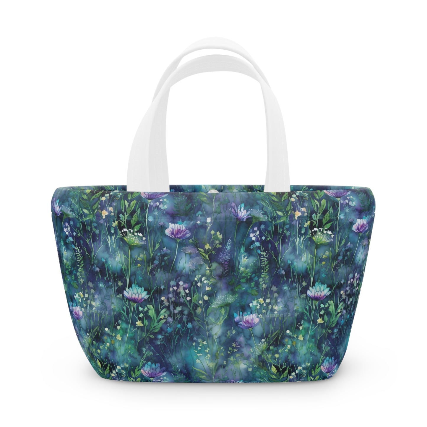 Floral Blues Lunch Bag - Insulated Reuseable