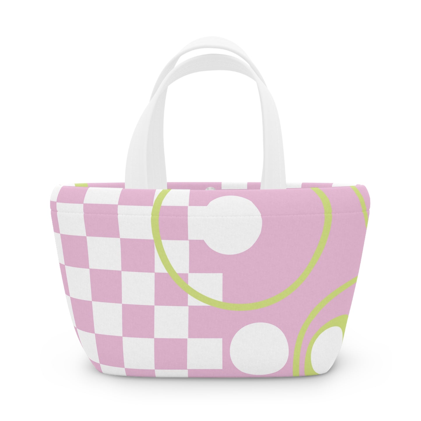 Chic Pink Lunch Bag Geometrical Patterns Unique Statement