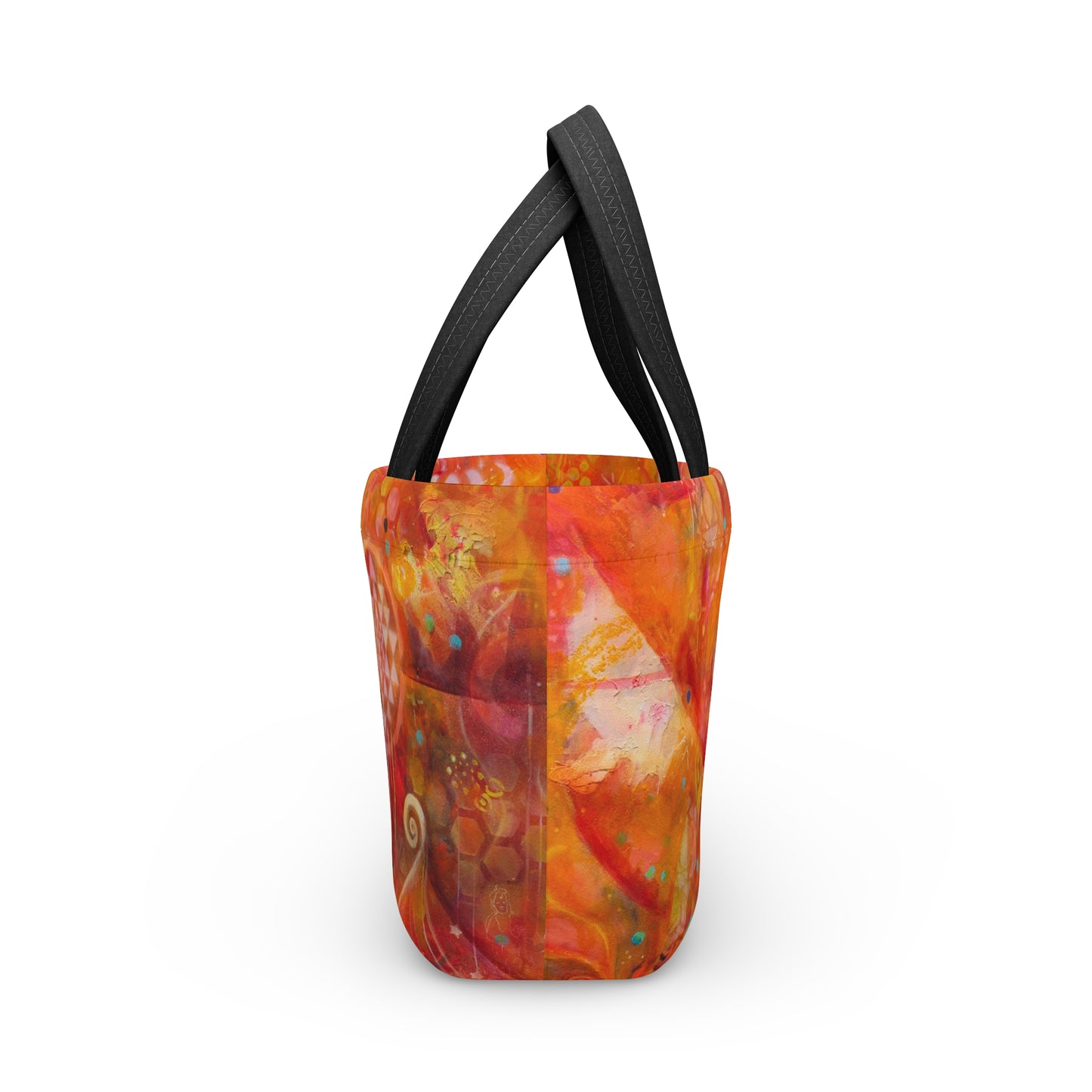 Orange Mandala Lunch Bag - Chic Artistic Reuseable Bag