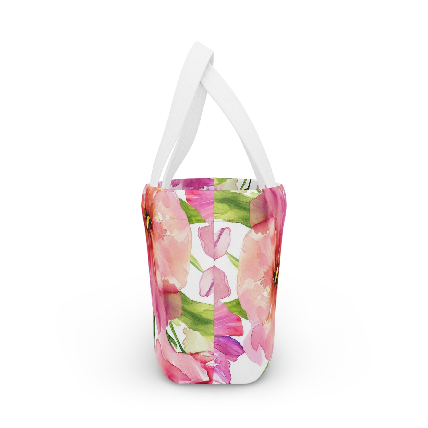Women's Pink Lunch Bag - Chic Floral Lunch Bag Unique Statement