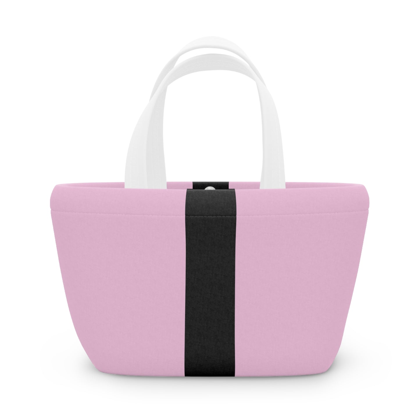 Women's Pink Lunch Bag - Chic Black Stripe Lunch Bag Unique Statement