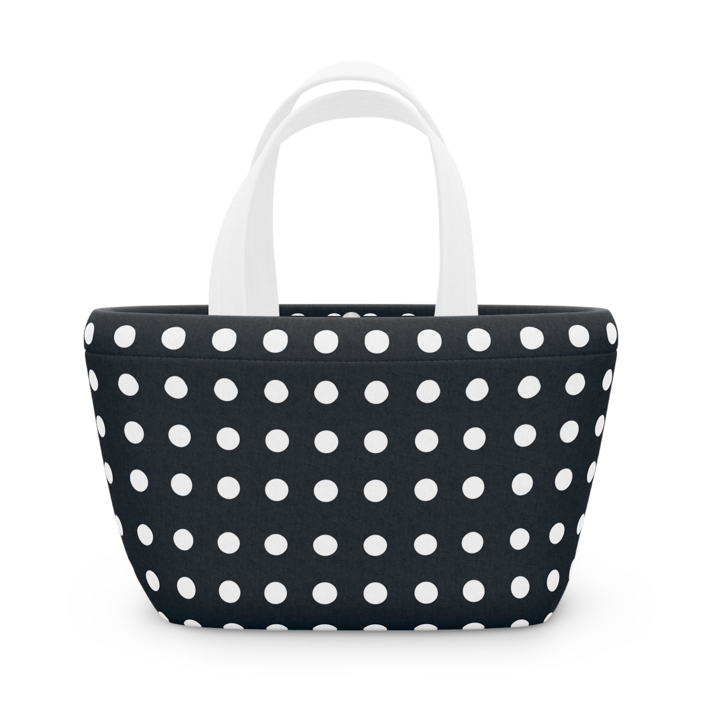 Women's Black Polka Dot Lunch Bag - Chic Black Stripe Lunch Bag Unique Statement