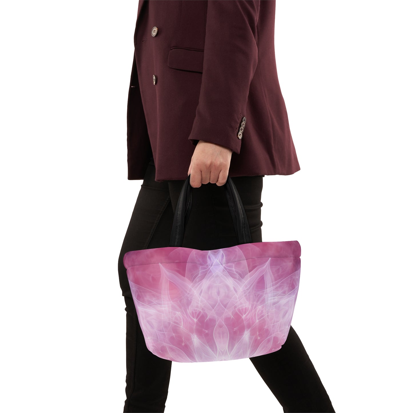 Women's Pink Mandala Lunch Bag - Chic Floral Lunch Bag Unique Statement