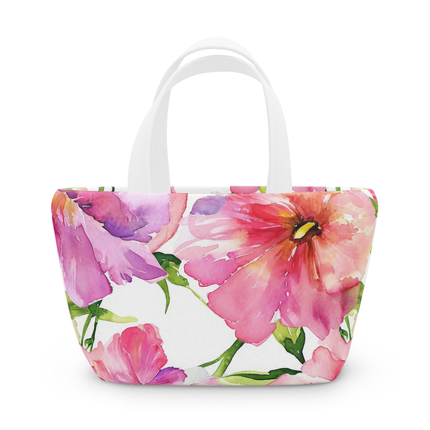 Women's Pink Lunch Bag - Chic Floral Lunch Bag Unique Statement