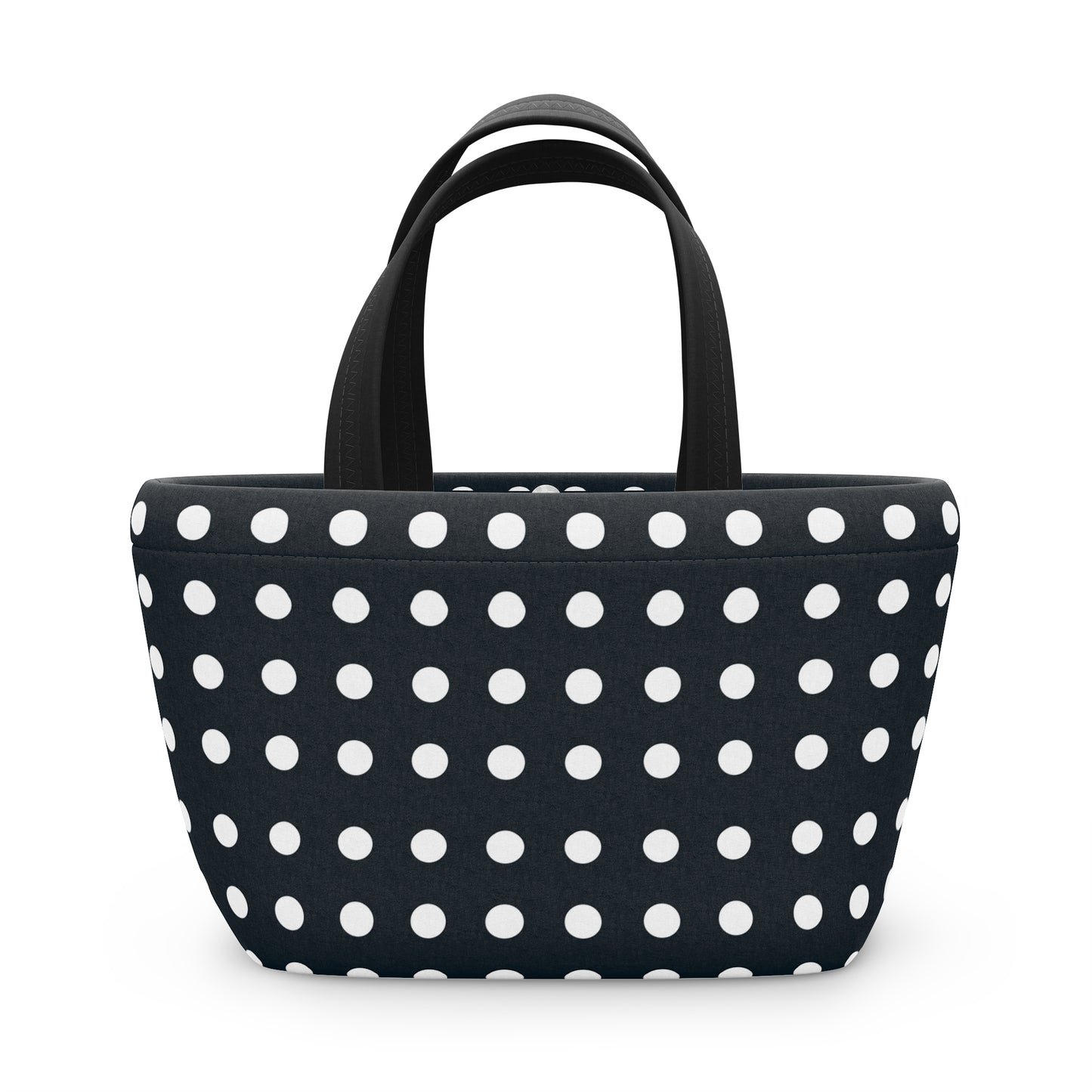 Women's Black Polka Dot Lunch Bag - Chic Black Stripe Lunch Bag Unique Statement