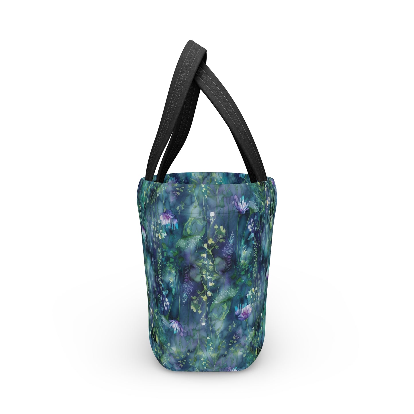 Floral Blues Lunch Bag - Insulated Reuseable