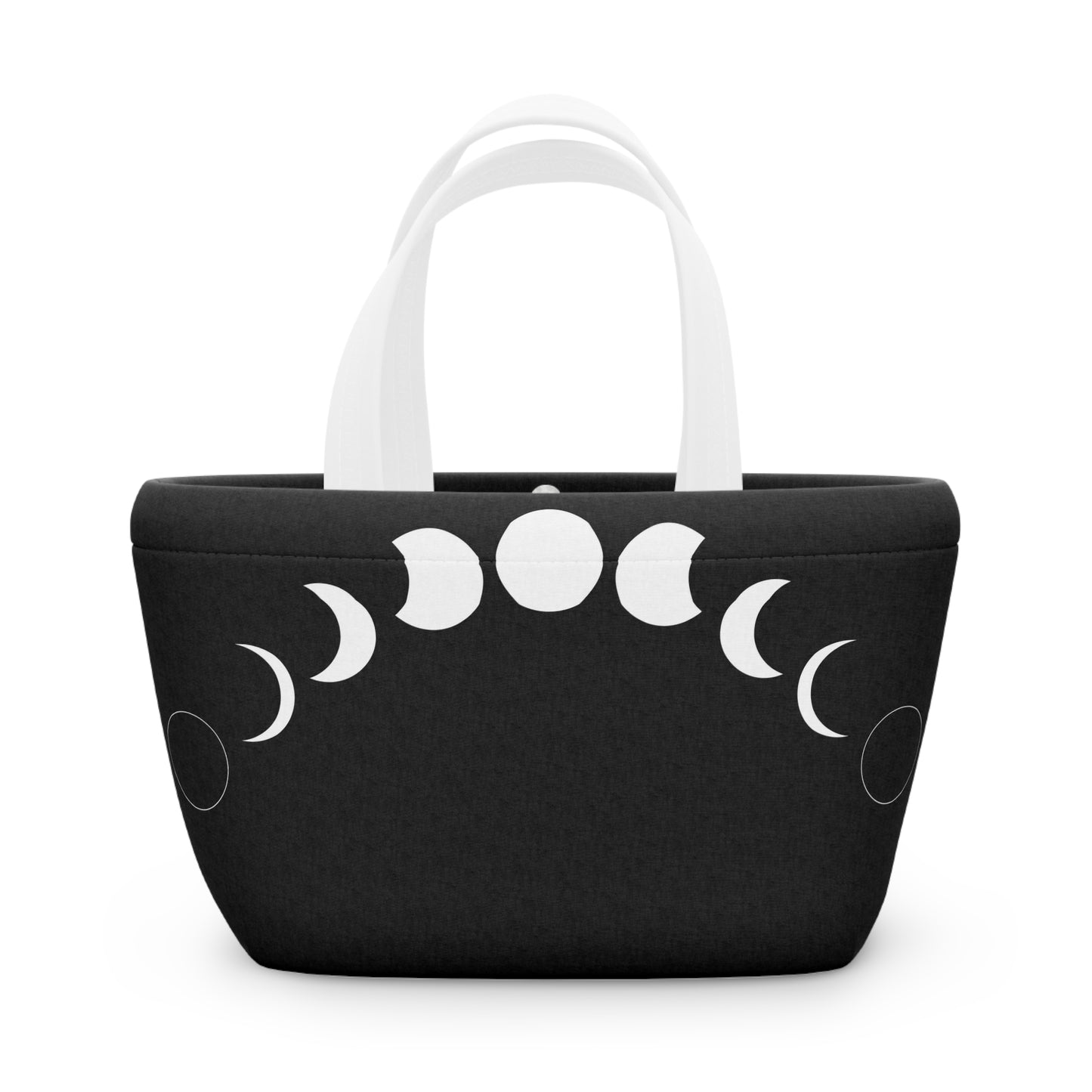 Phases of the Moon Ladies Lunch Bag - Elegant and Minimalist Neoprene Insulated Purse Lunch Box