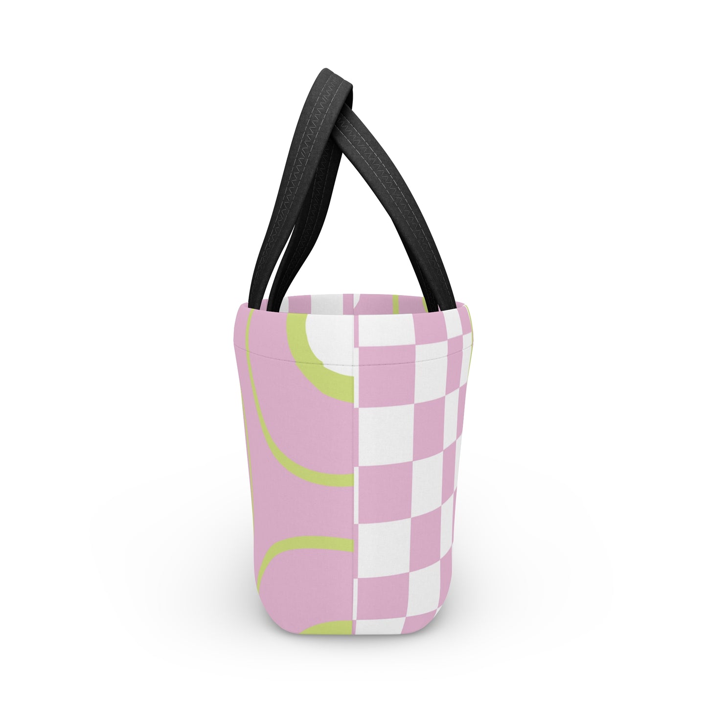 Chic Pink Lunch Bag Geometrical Patterns Unique Statement
