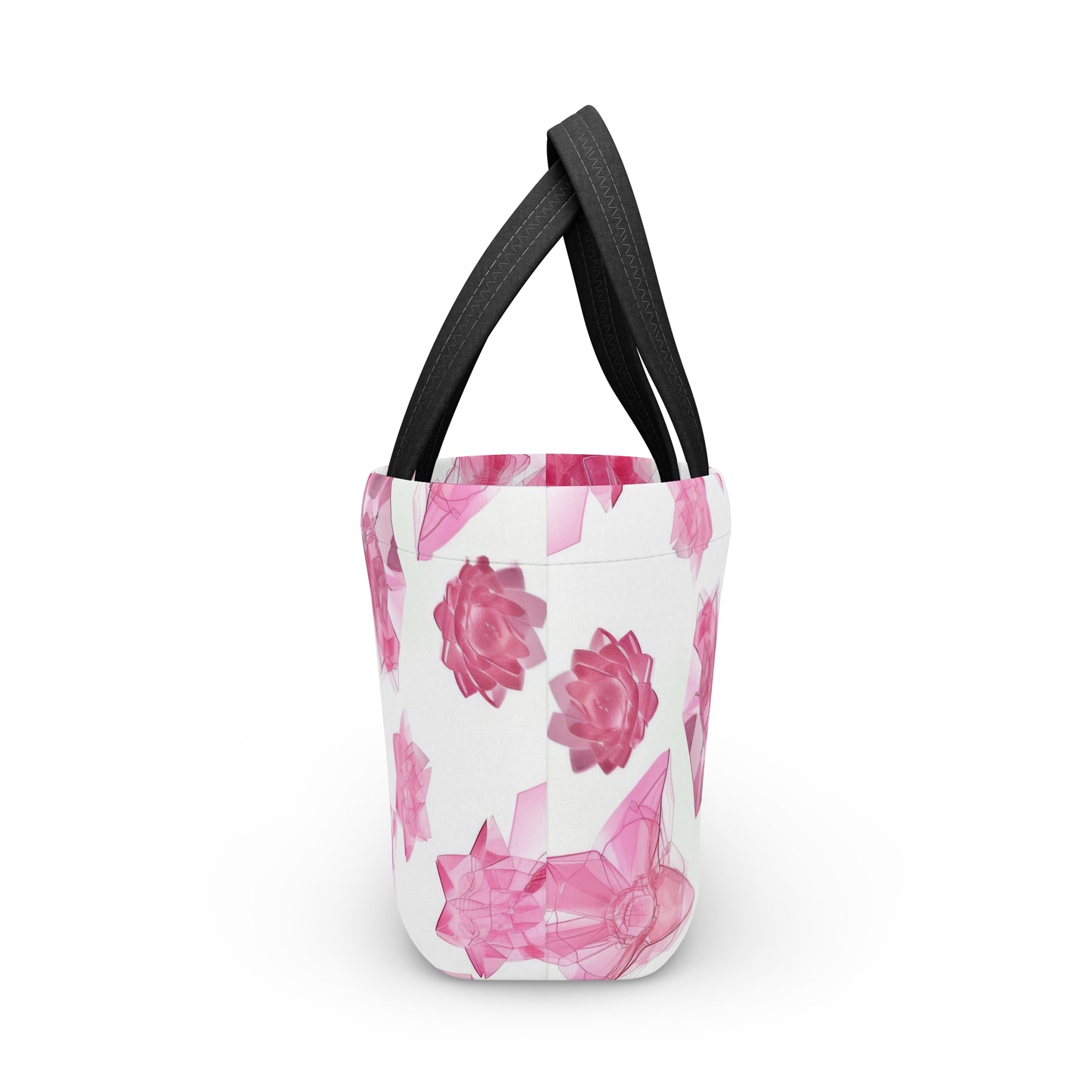 Women's Pink Glass Jeweled Lunch Bag - Chic Lunch Bag Unique Statement