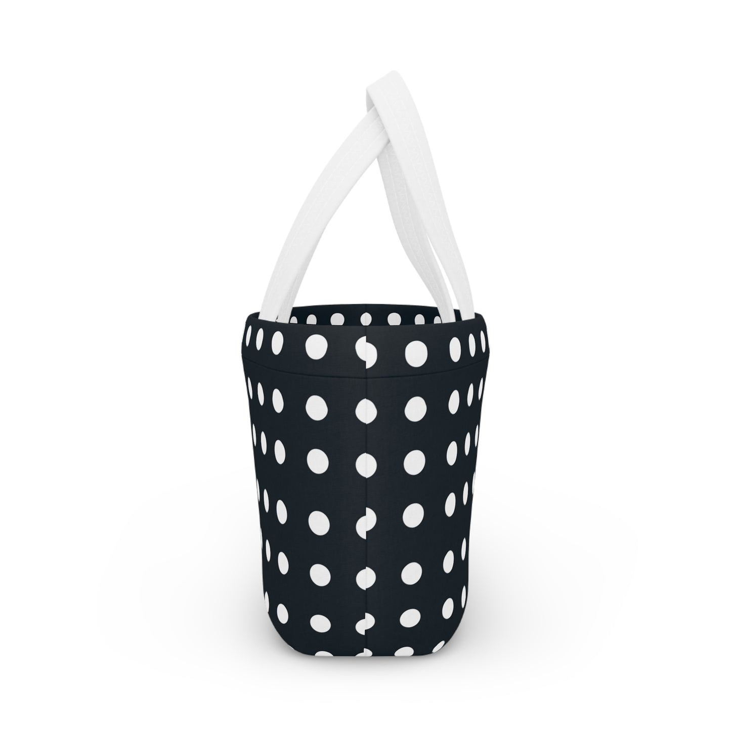 Women's Black Polka Dot Lunch Bag - Chic Black Stripe Lunch Bag Unique Statement