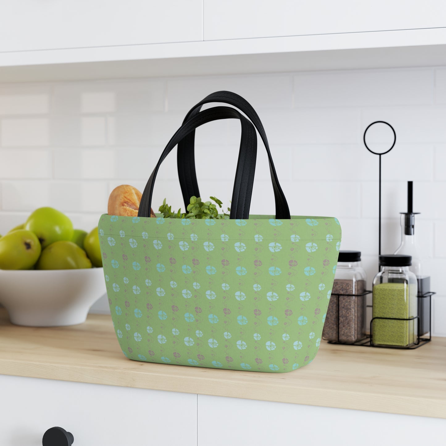 Moss Green Ladies Lunch Bag - Elegant and Minimalist Neoprene Insulated Purse Lunch Box