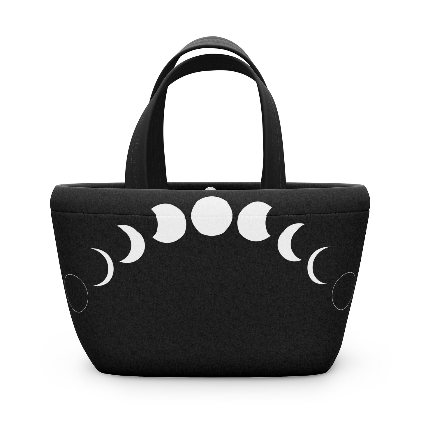 Phases of the Moon Ladies Lunch Bag - Elegant and Minimalist Neoprene Insulated Purse Lunch Box