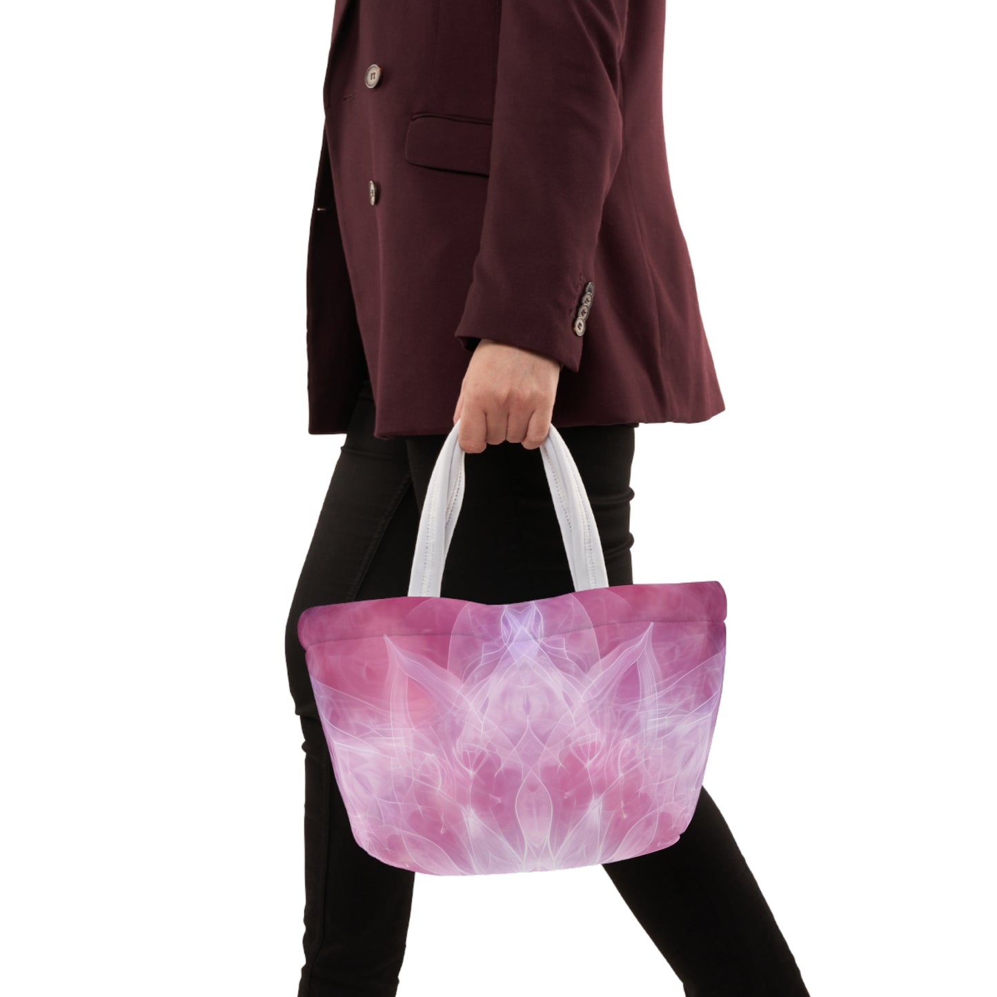 Women's Pink Mandala Lunch Bag - Chic Floral Lunch Bag Unique Statement