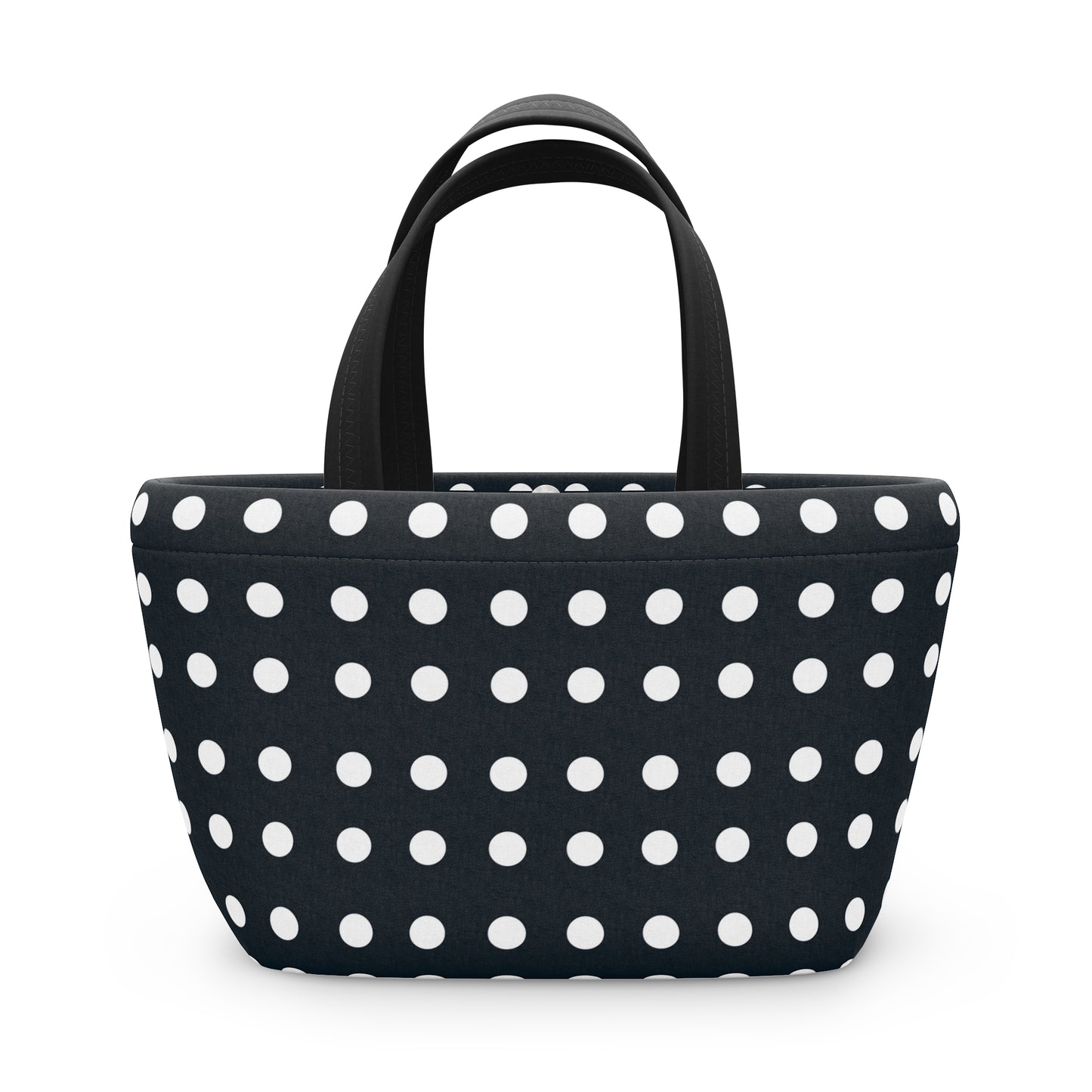 Women's Black Polka Dot Lunch Bag - Chic Black Stripe Lunch Bag Unique Statement