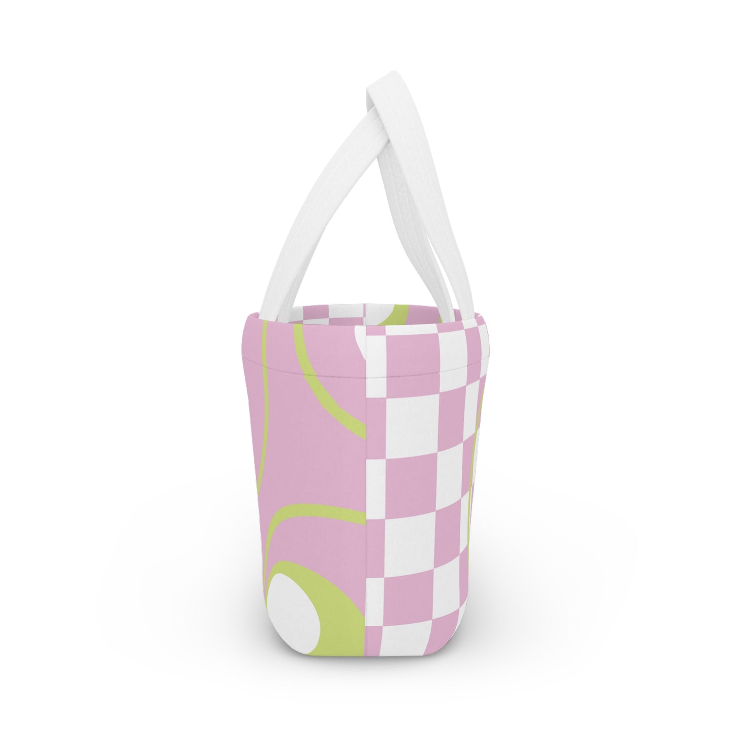 Chic Pink Lunch Bag Geometrical Patterns Unique Statement
