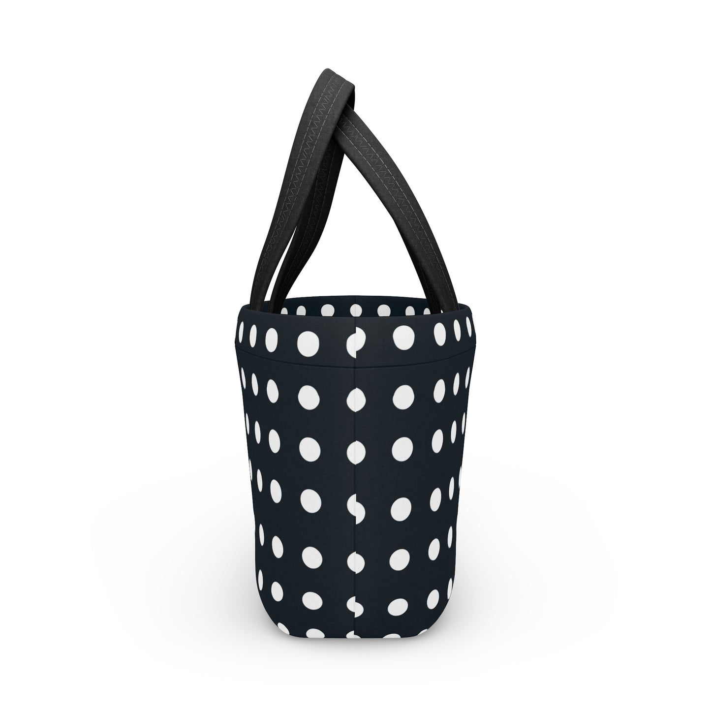 Women's Black Polka Dot Lunch Bag - Chic Black Stripe Lunch Bag Unique Statement