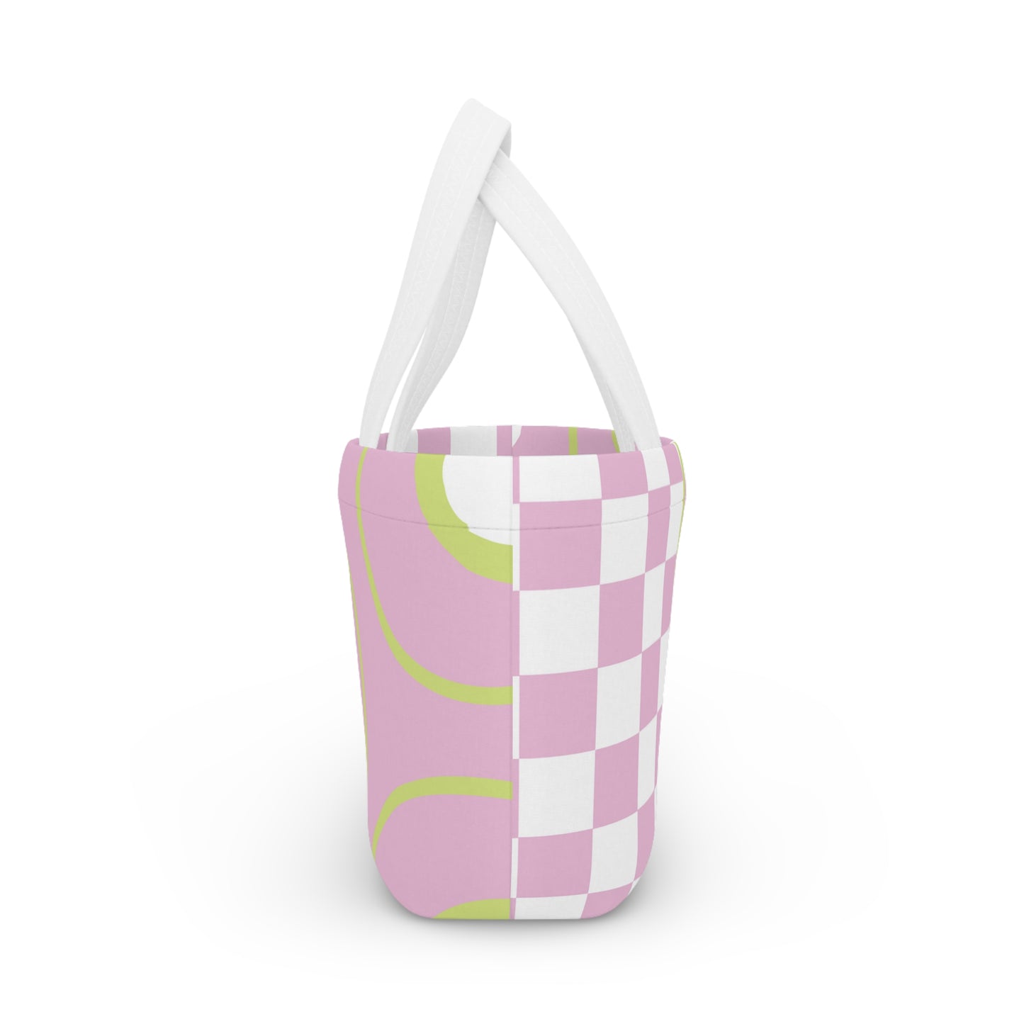 Chic Pink Lunch Bag Geometrical Patterns Unique Statement