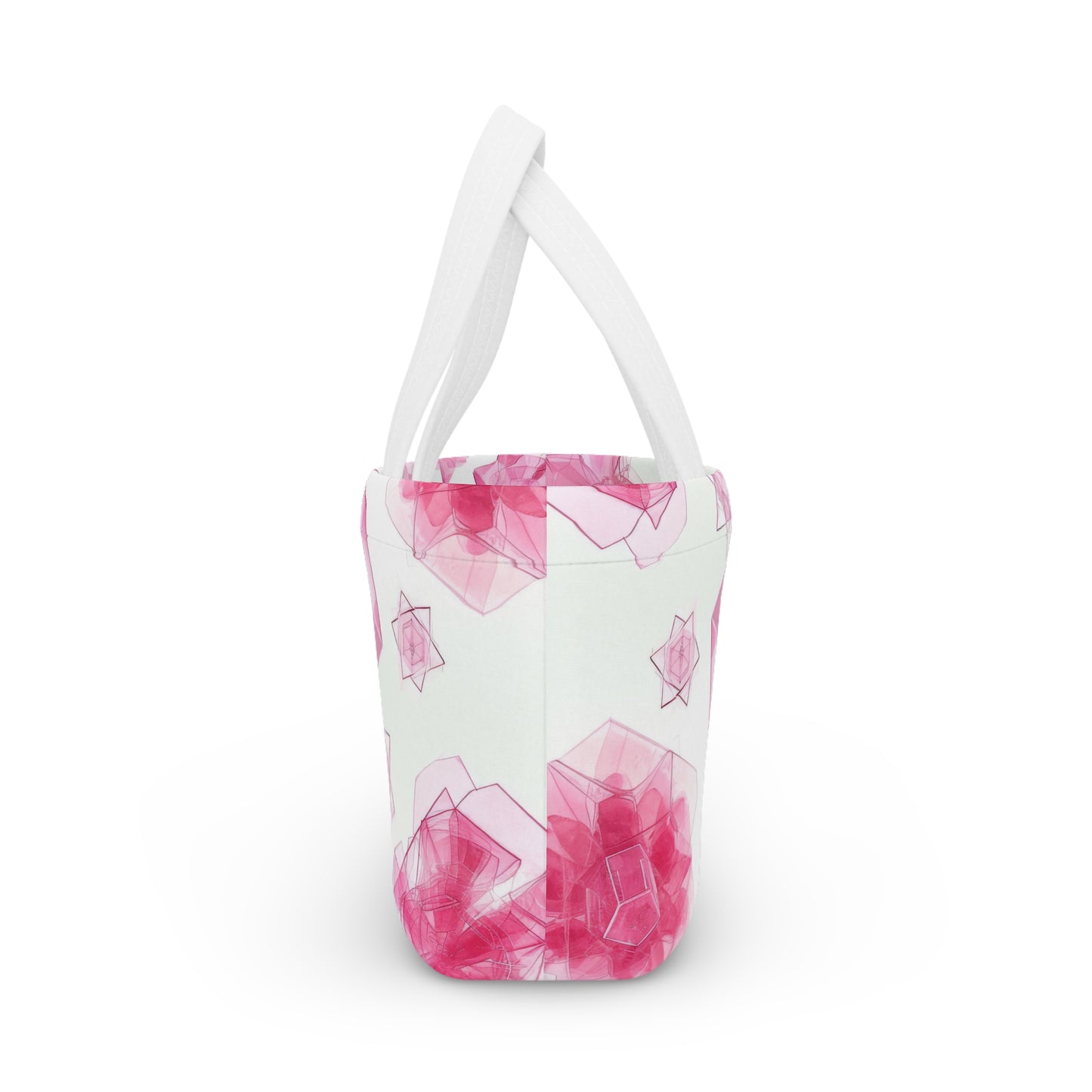 Women's Pink Glass Jeweled Lunch Bag - Chic Lunch Bag Unique Statement