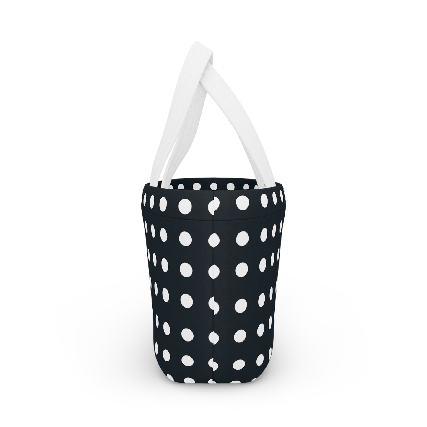 Women's Black Polka Dot Lunch Bag - Chic Black Stripe Lunch Bag Unique Statement