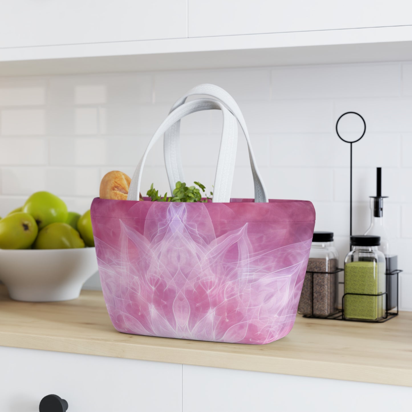 Women's Pink Mandala Lunch Bag - Chic Floral Lunch Bag Unique Statement