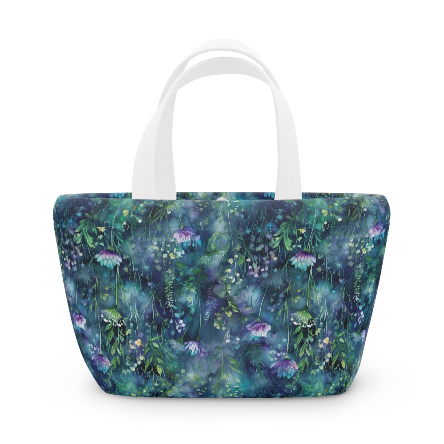 Floral Blues Lunch Bag - Insulated Reuseable
