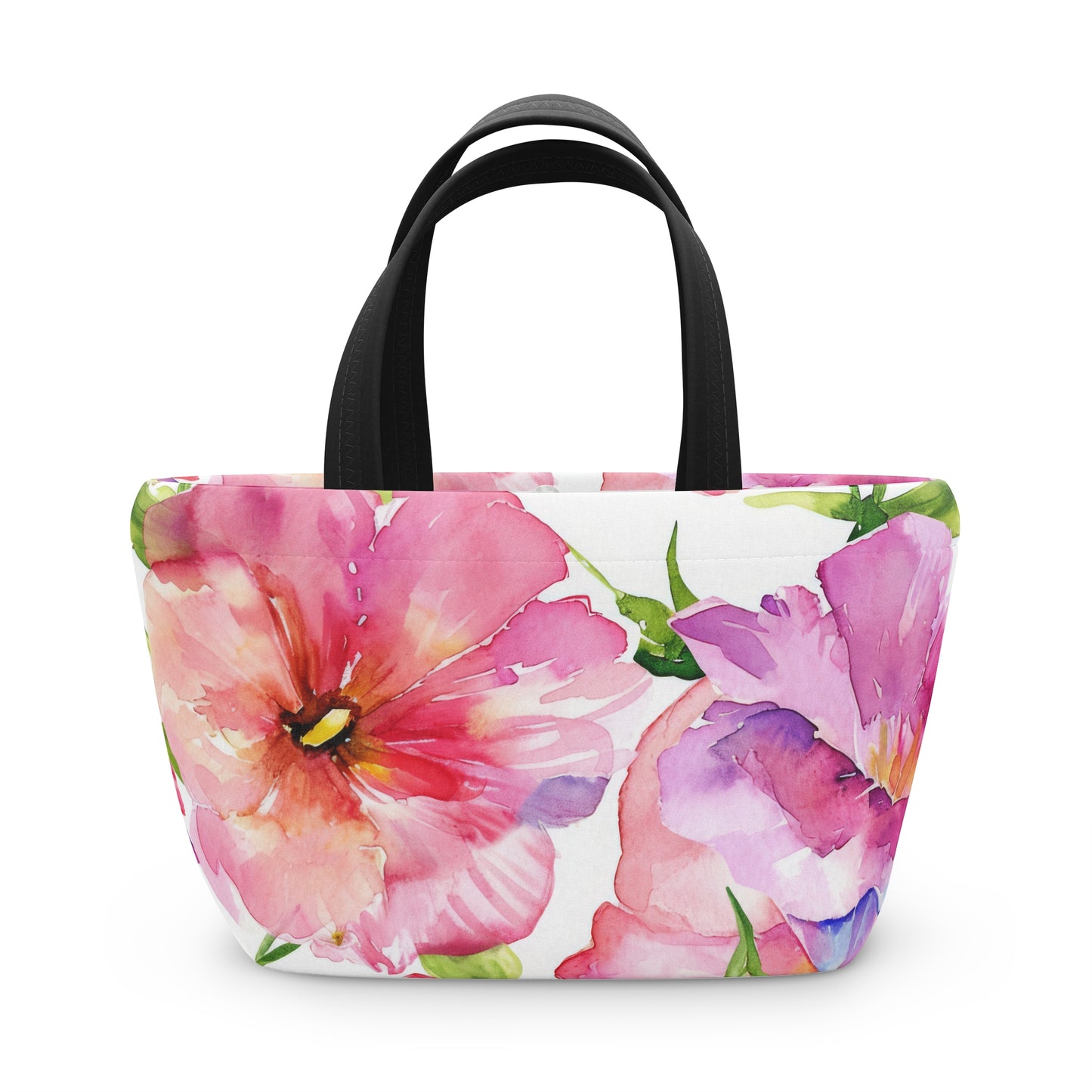 Women's Pink Lunch Bag - Chic Floral Lunch Bag Unique Statement