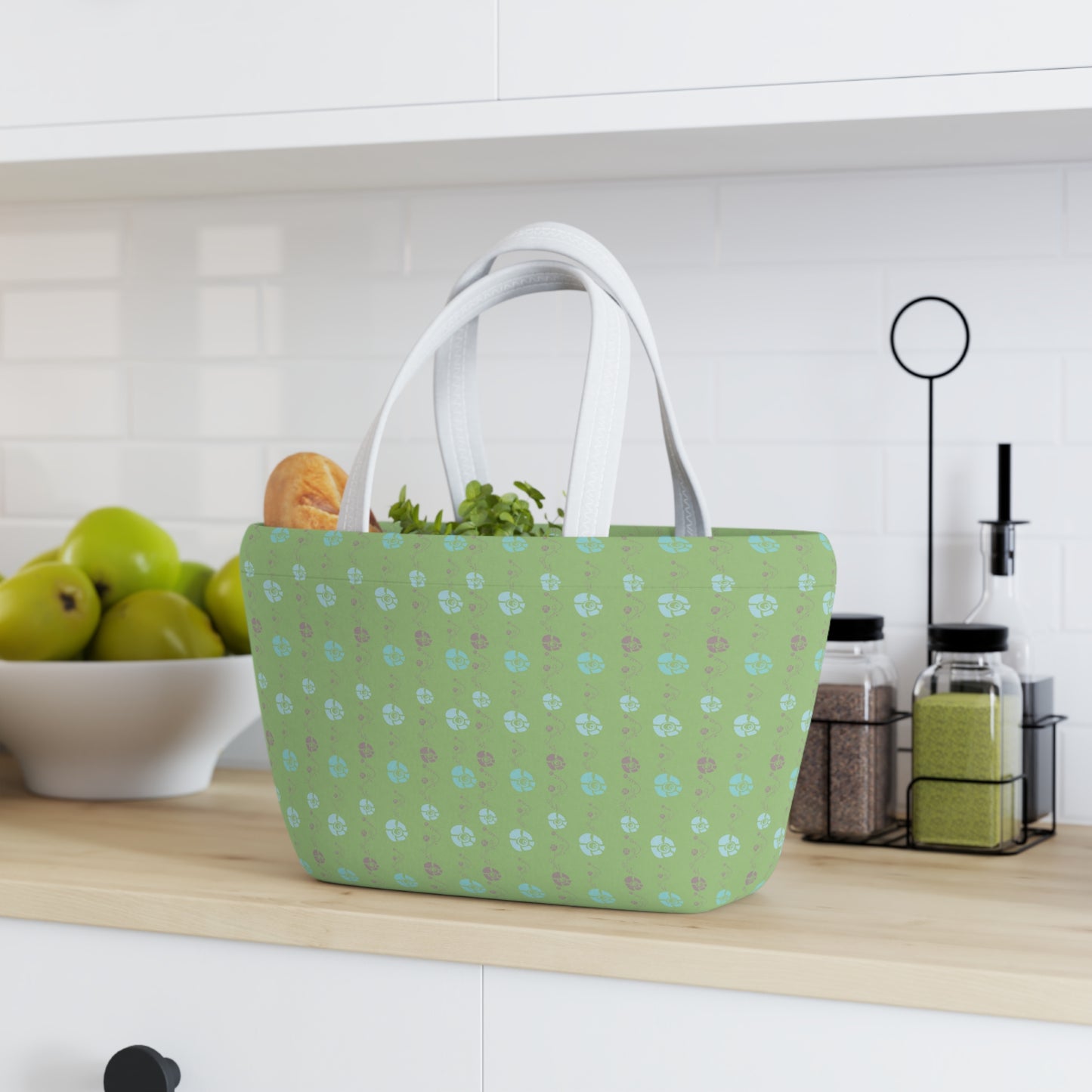 Moss Green Ladies Lunch Bag - Elegant and Minimalist Neoprene Insulated Purse Lunch Box