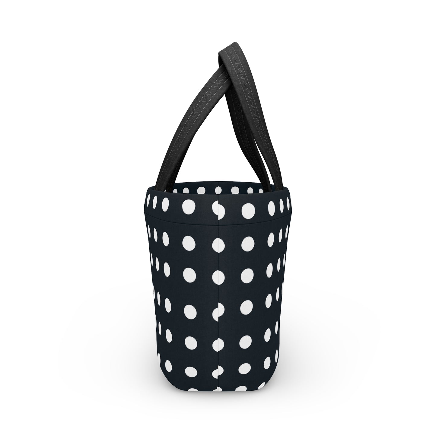Women's Black Polka Dot Lunch Bag - Chic Black Stripe Lunch Bag Unique Statement
