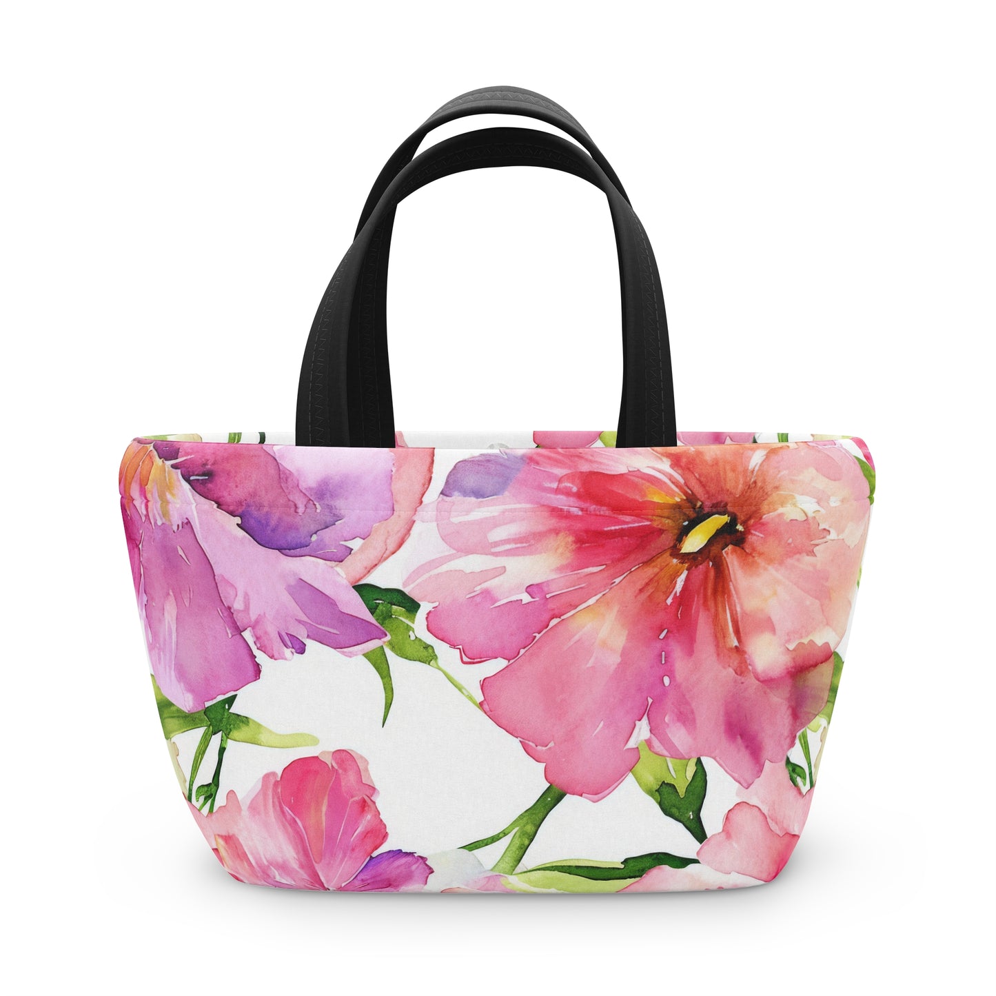Women's Pink Lunch Bag - Chic Floral Lunch Bag Unique Statement
