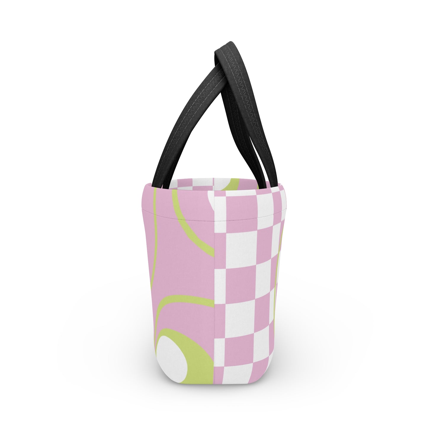 Chic Pink Lunch Bag Geometrical Patterns Unique Statement