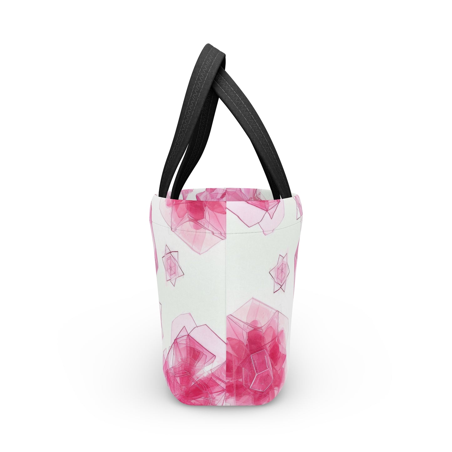 Women's Pink Glass Jeweled Lunch Bag - Chic Lunch Bag Unique Statement