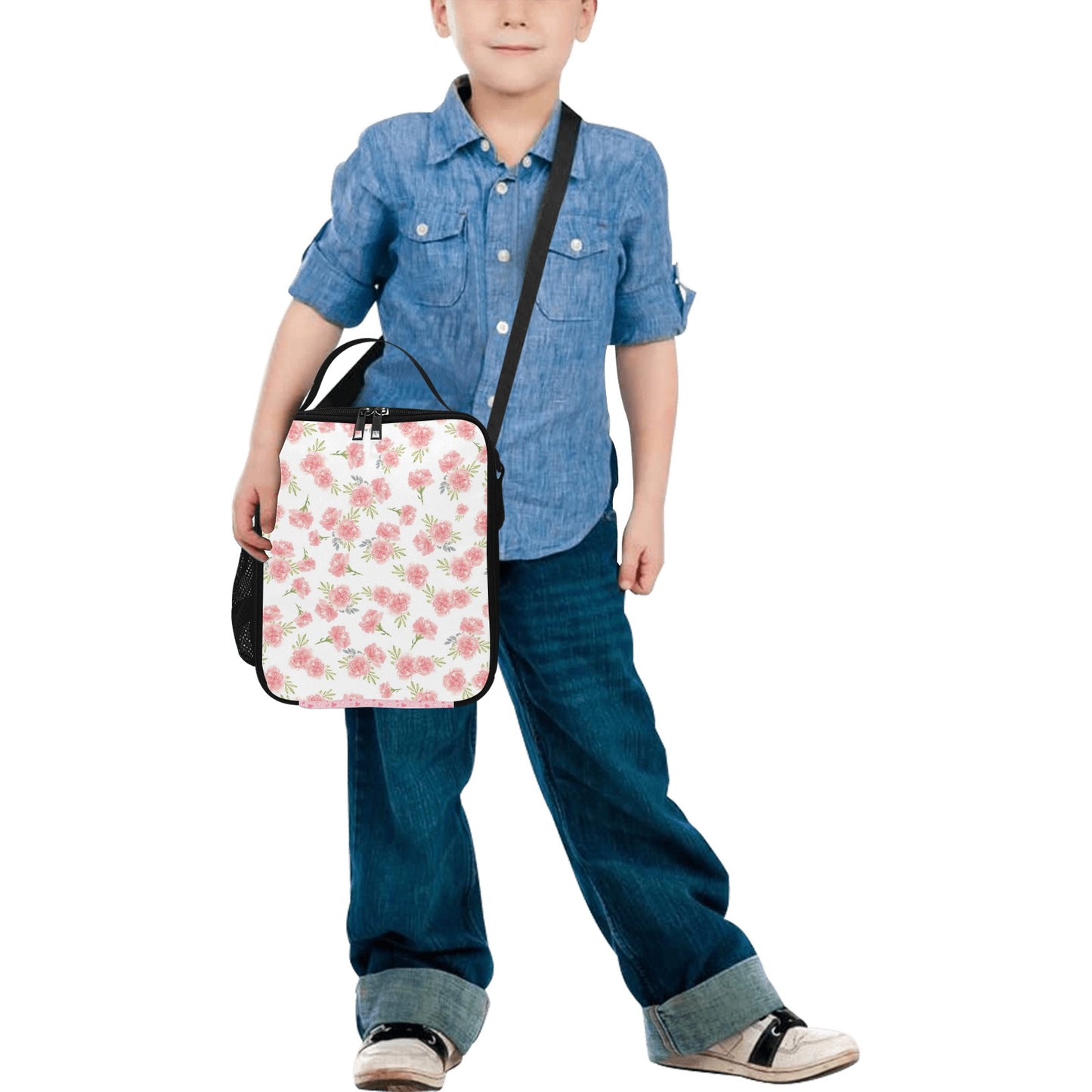 Floral Pink Crossbody Lunch Bag
