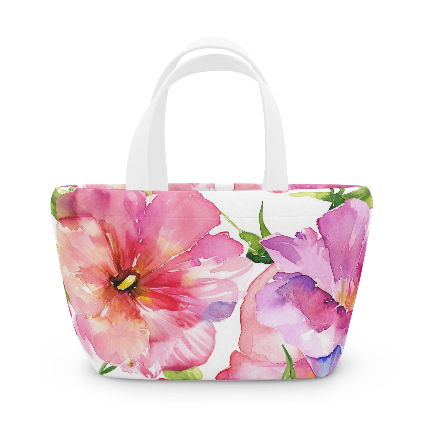 Women's Pink Lunch Bag - Chic Floral Lunch Bag Unique Statement